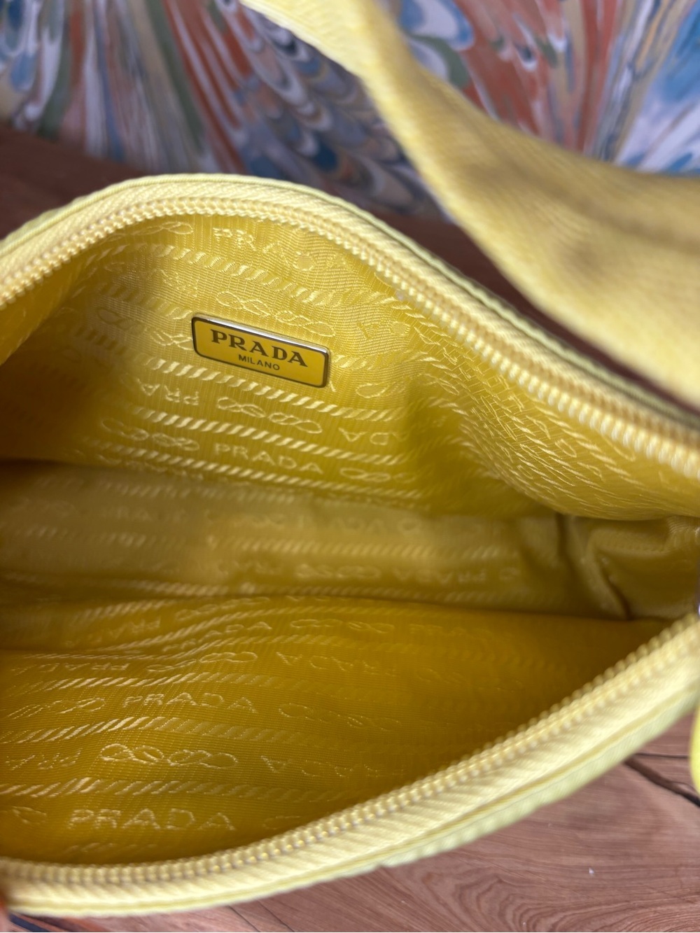 Prada “Ananas” Yellow Nylon Shoulder Bag Y2K Re-edition - Picture 3 of 7